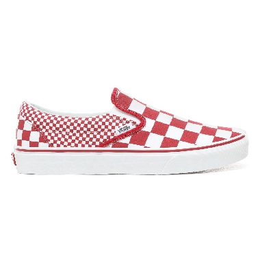 Vans Mix Checker Slip-On Classic Mens Womens - (Mix Checker) Chili Pepper/True White VN0A38F7VK5 Shoes