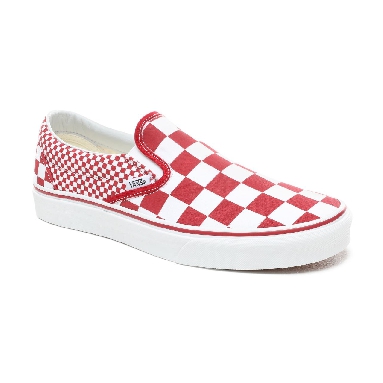 Vans Mix Checker Slip-On Classic Mens Womens - (Mix Checker) Chili Pepper/True White VN0A38F7VK5 Shoes