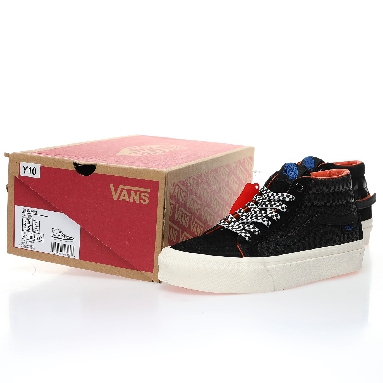 Vans Porter-Yoshida & Co. x OG SK8-Mid LX Floral Checkerboard Mens Womens - Forest Night/Black Ink VN0A4BVBWW6-1 Shoes