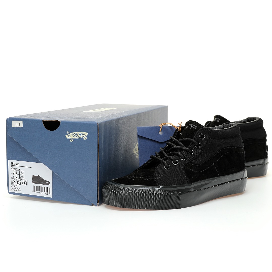 Vans Sk8-Mid Reissue 83 MG TDC Black Mens Womens - Black/Black VN000E7JCJI Shoes