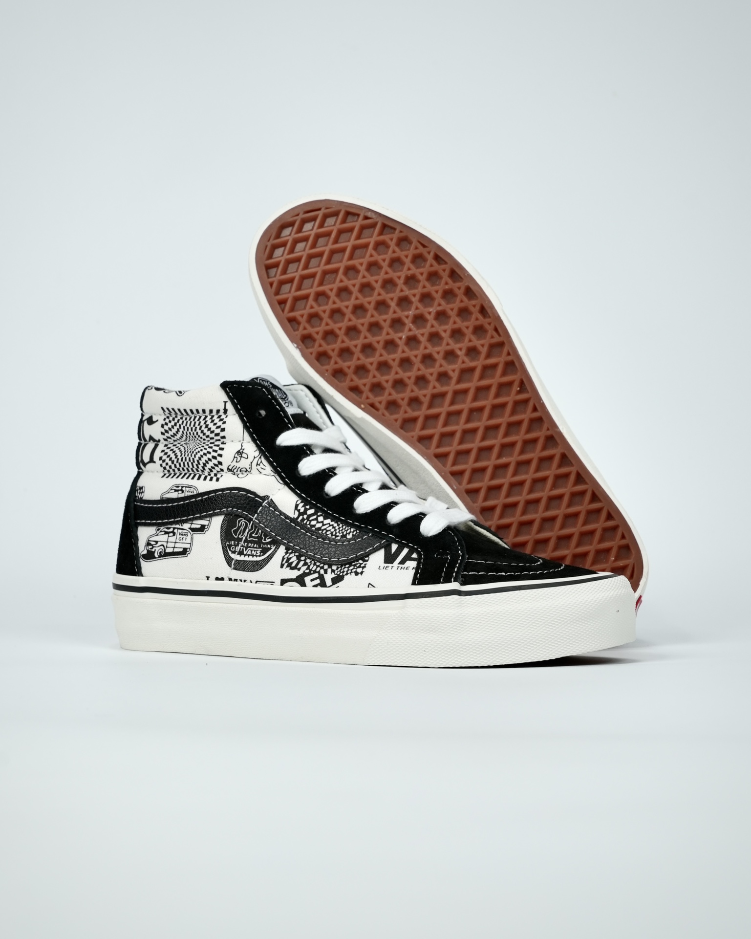 Vans Sk8-Hi Graffiti Mens Womens - Black/White VN0A4BV6V8V-1 Shoes