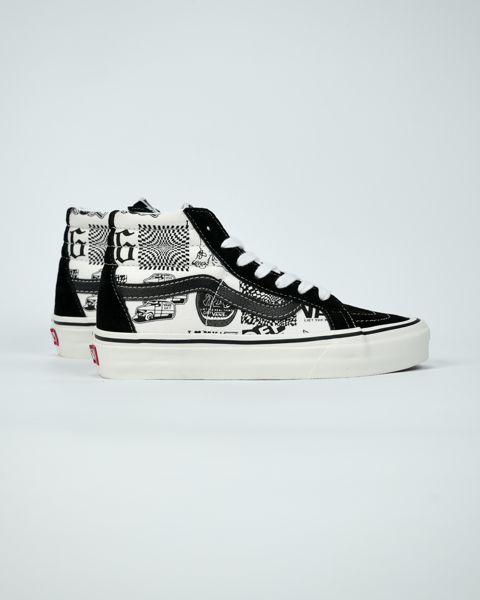 Vans Sk8-Hi Graffiti Mens Womens - Black/White VN0A4BV6V8V-1 Shoes