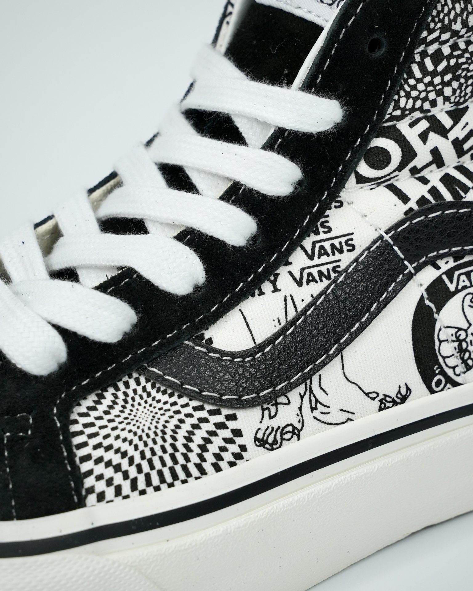 Vans Sk8-Hi Graffiti Mens Womens - Black/White VN0A4BV6V8V-1 Shoes