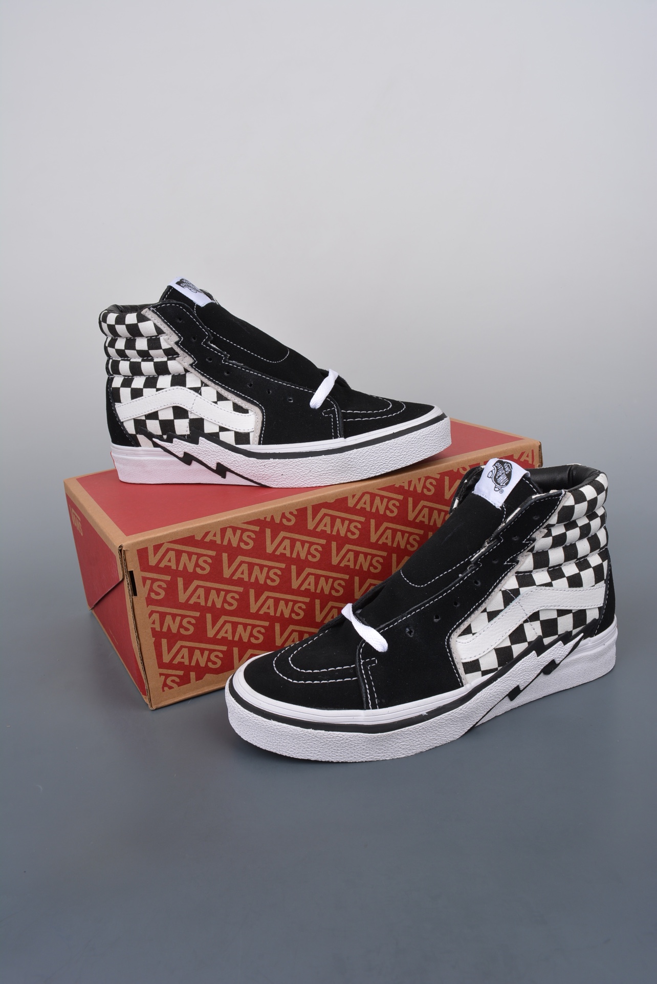 Vans SK8-Hi Bolt Checkerboard Mens Womens - Black/White VN0A5JIVA04 Shoes