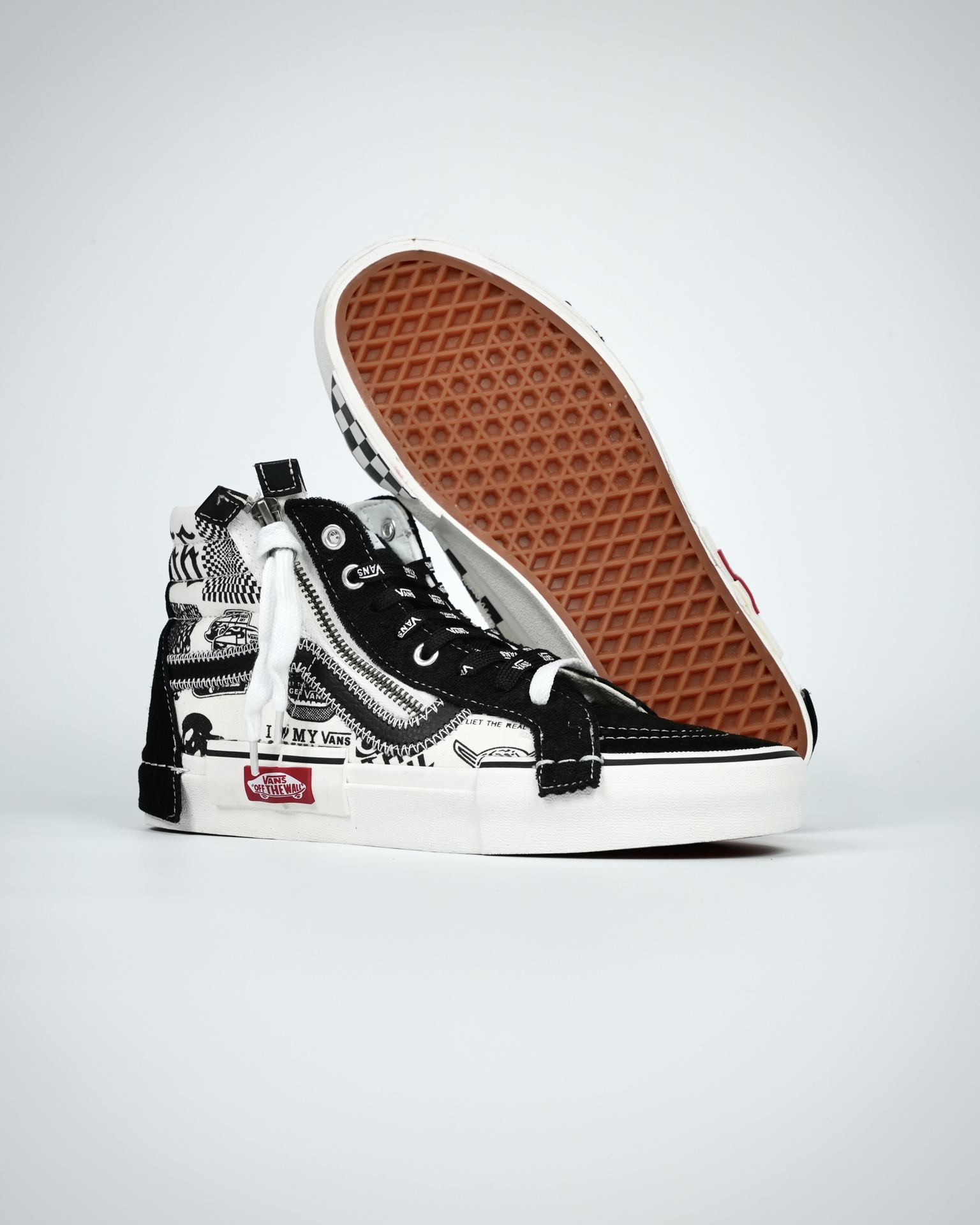 Vans Sk8-Hi Reissue Cap Printed Graffiti Mens Womens - Black/White VN0A3WM1603-1 Shoes