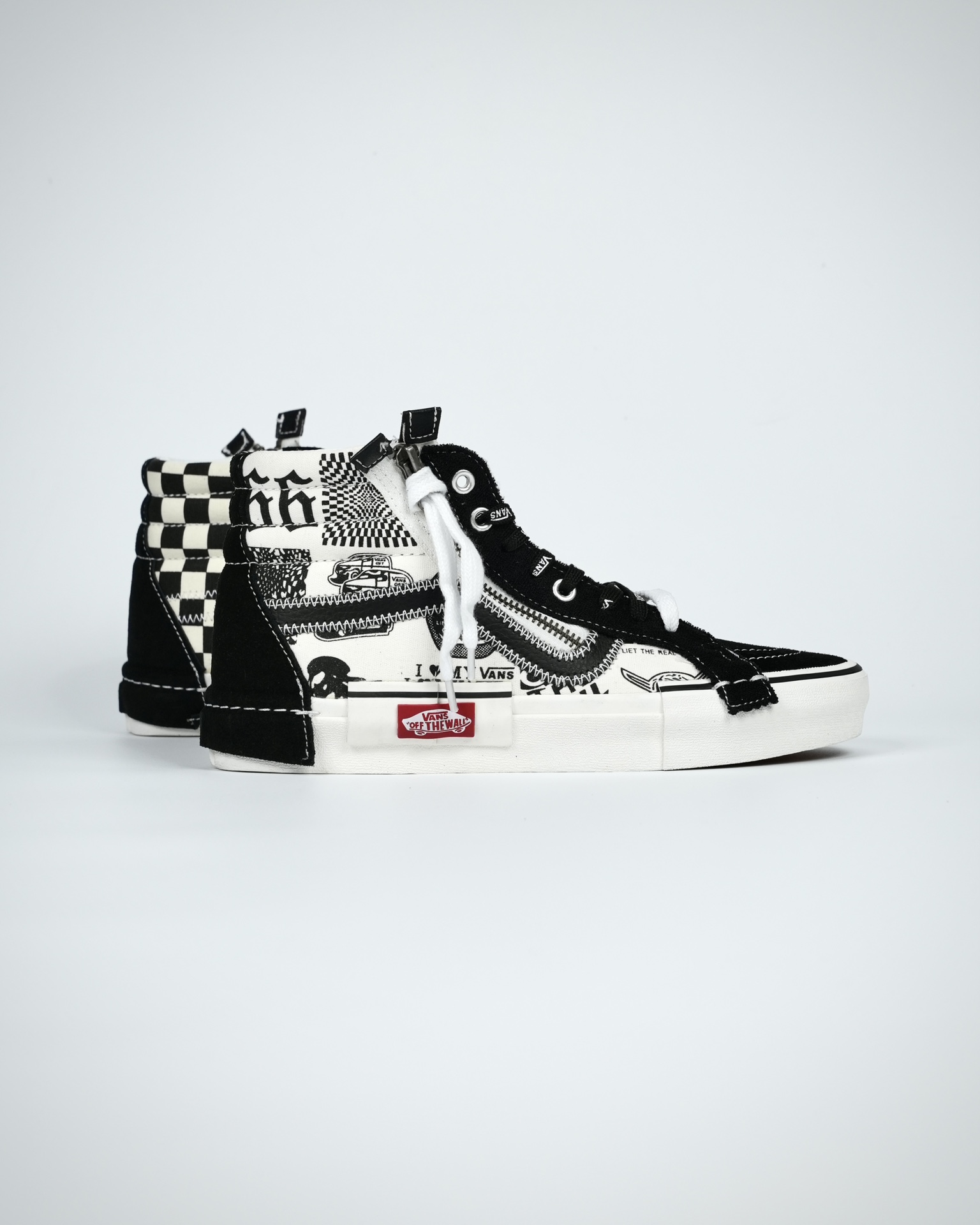 Vans Sk8-Hi Reissue Cap Printed Graffiti Mens Womens - Black/White VN0A3WM1603-1 Shoes