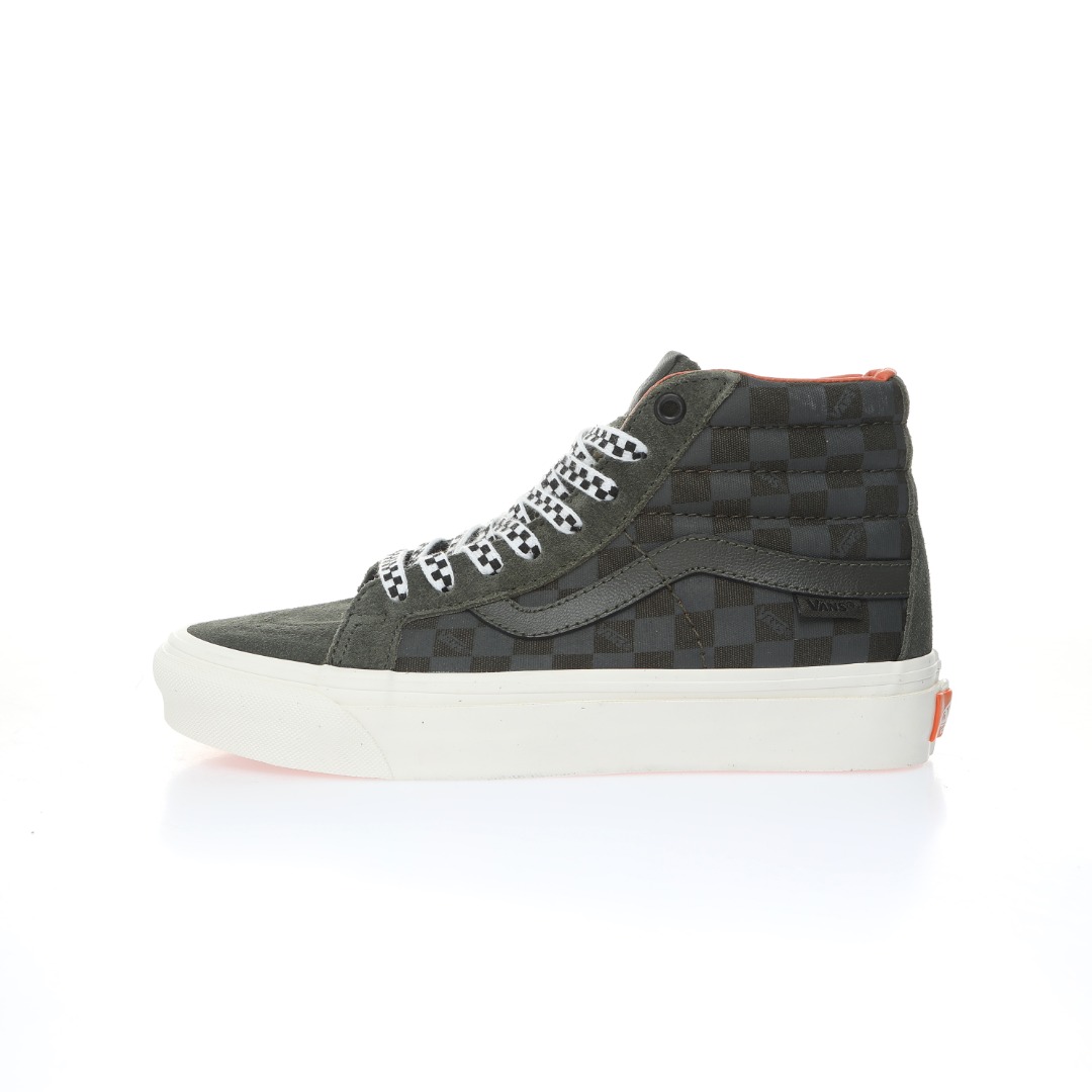 Porter-Yoshida & Co. x OG Vans SK8-Hi LX Floral Checkerboard Mens Womens - Forest Night/Black Ink VN0A4BVBWW6 Shoes