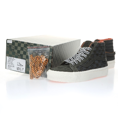 Porter-Yoshida & Co. x OG Vans SK8-Hi LX Floral Checkerboard Mens Womens - Forest Night/Black Ink VN0A4BVBWW6 Shoes