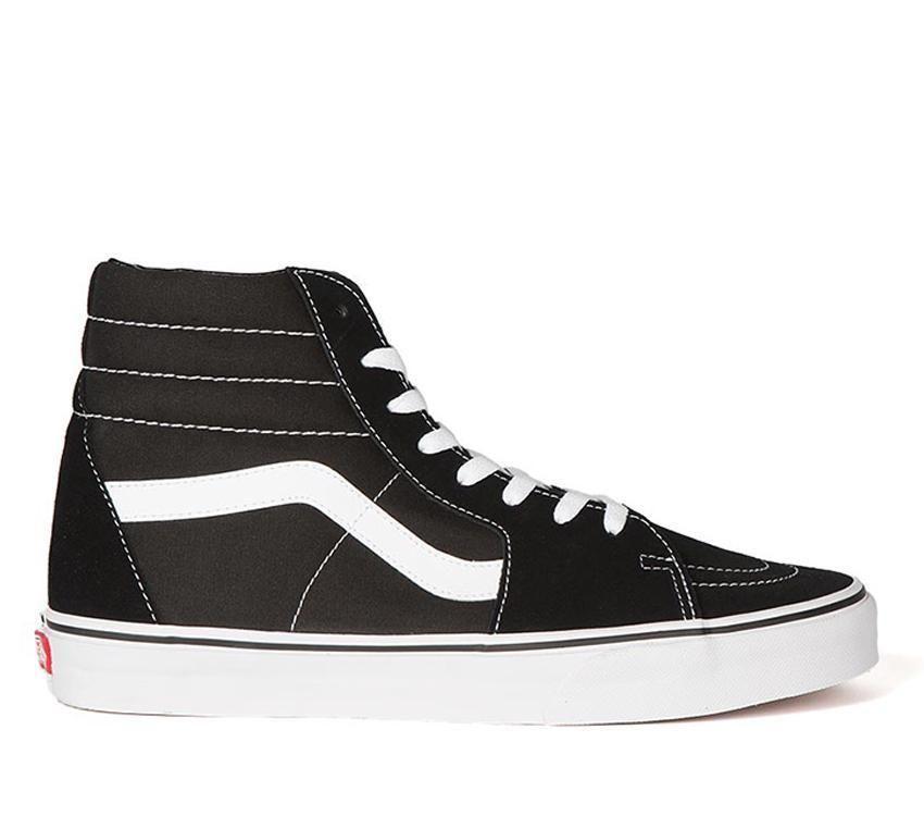 Vans SK8-Hi Black Mens Womens - Black/Black/White VN-0D5IB8C Shoes