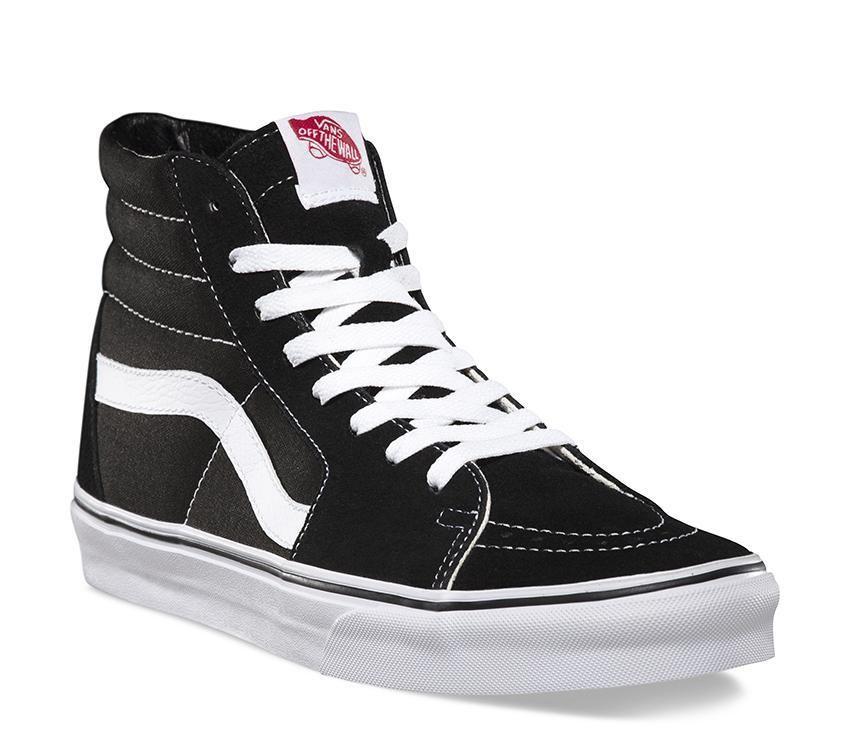 Vans SK8-Hi Black Mens Womens - Black/Black/White VN-0D5IB8C Shoes