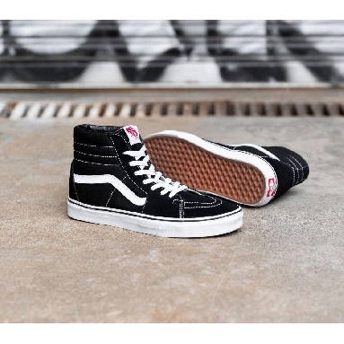 Vans SK8-Hi Black Mens Womens - Black/Black/White VN-0D5IB8C Shoes