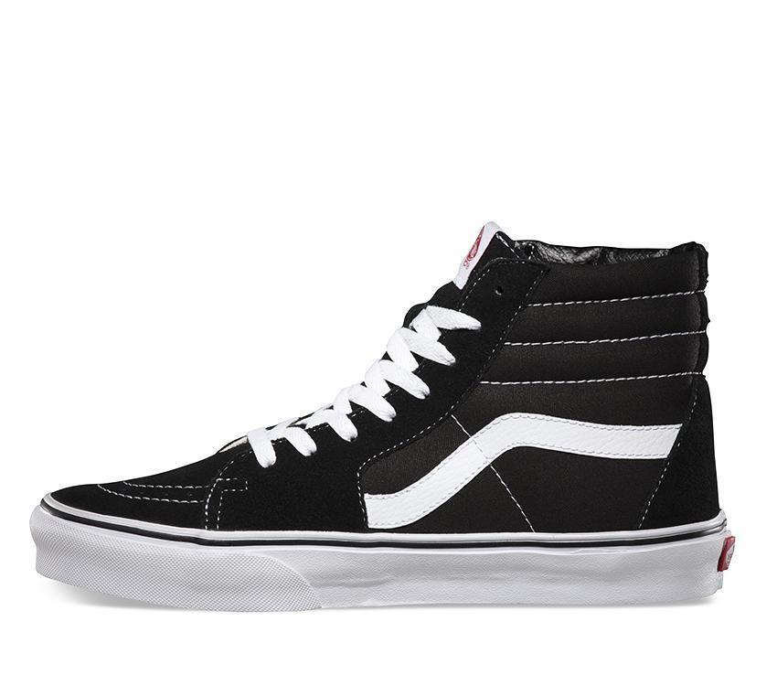 Vans SK8-Hi Black Mens Womens - Black/Black/White VN-0D5IB8C Shoes