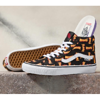 Vans x Thrasher Skate Sk8-Hi Mens Womens - Black Multi VN0A5FCCBML Shoes