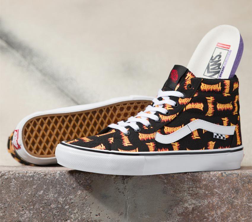 Vans x Thrasher Skate Sk8-Hi Mens Womens - Black Multi VN0A5FCCBML Shoes