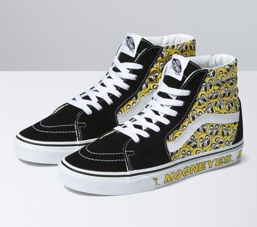 Vans Sk8-Hi Mooneyes Mens Womens - Mooneyes Black/Yellow VN0A5JMJY23 Shoes