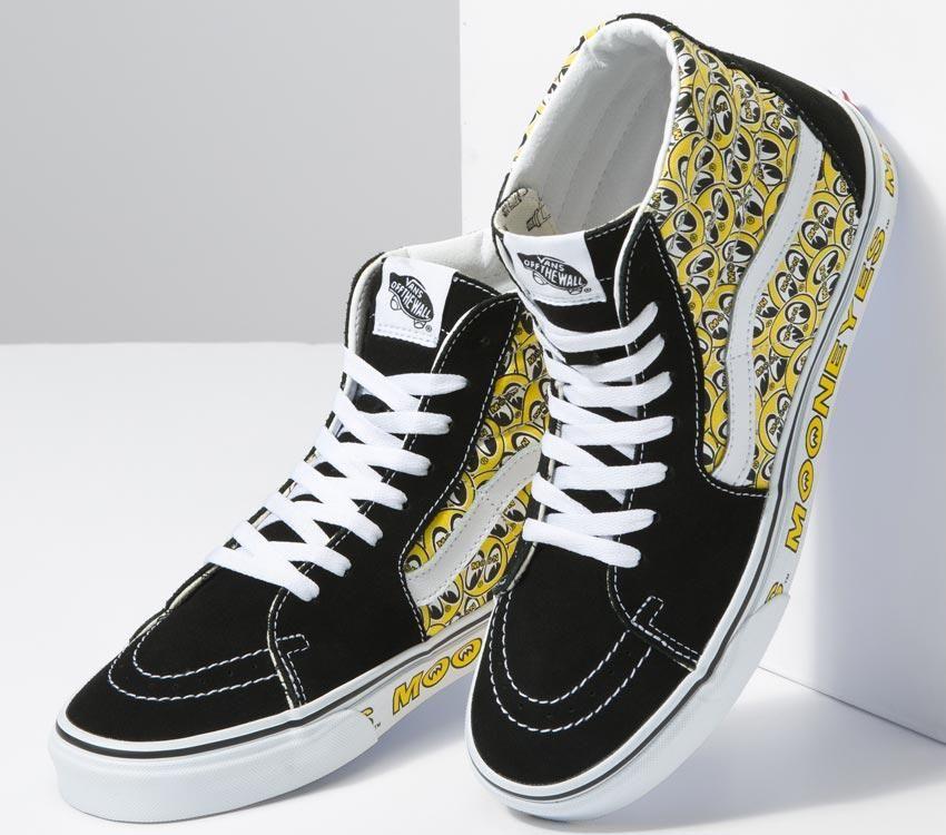 Vans Sk8-Hi Mooneyes Mens Womens - Mooneyes Black/Yellow VN0A5JMJY23 Shoes