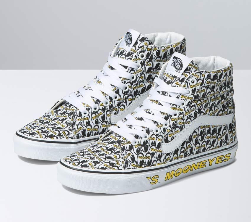 Vans Sk8-Hi Mooneyes Mens Womens - Mooneyes True White/Yellow VN0A7Q5N6M5 Shoes