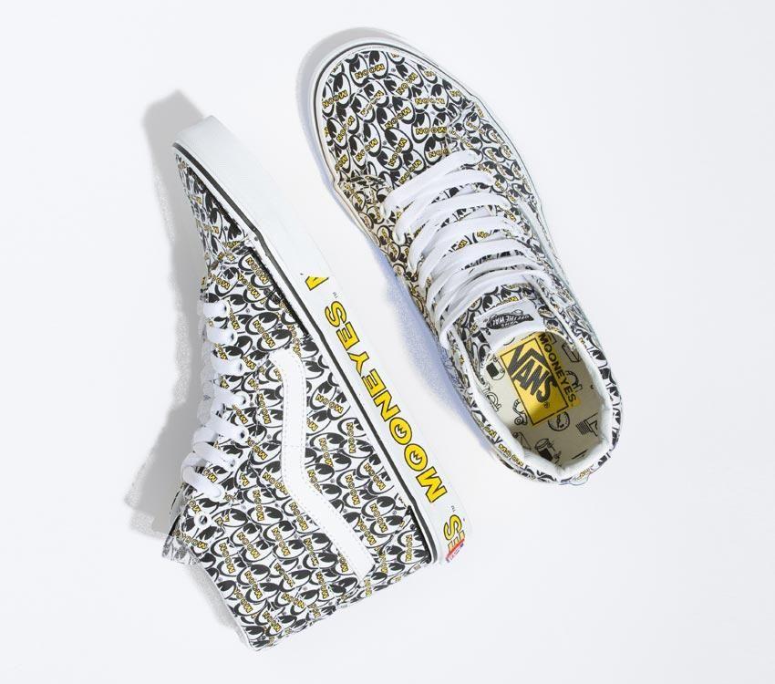 Vans Sk8-Hi Mooneyes Mens Womens - Mooneyes True White/Yellow VN0A7Q5N6M5 Shoes