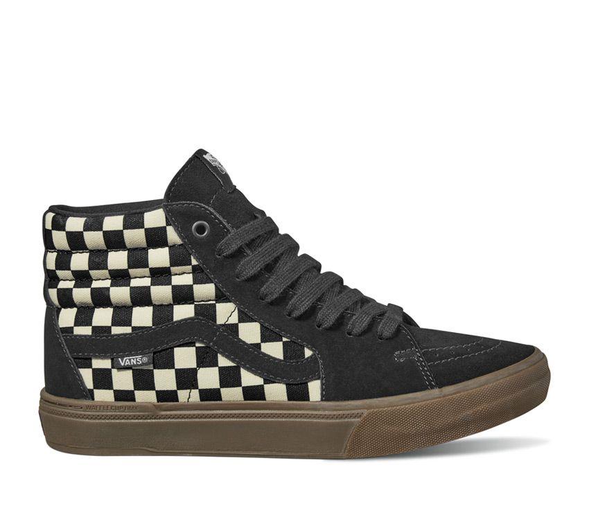 Vans Skate Sk8-Hi Checkerboard Mens Womens - Checkerboard Black/Dark Gum VN0005V039L Shoes