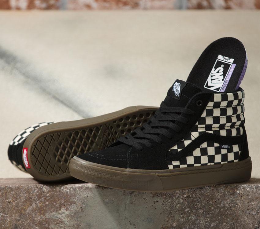 Vans Skate Sk8-Hi Checkerboard Mens Womens - Checkerboard Black/Dark Gum VN0005V039L Shoes