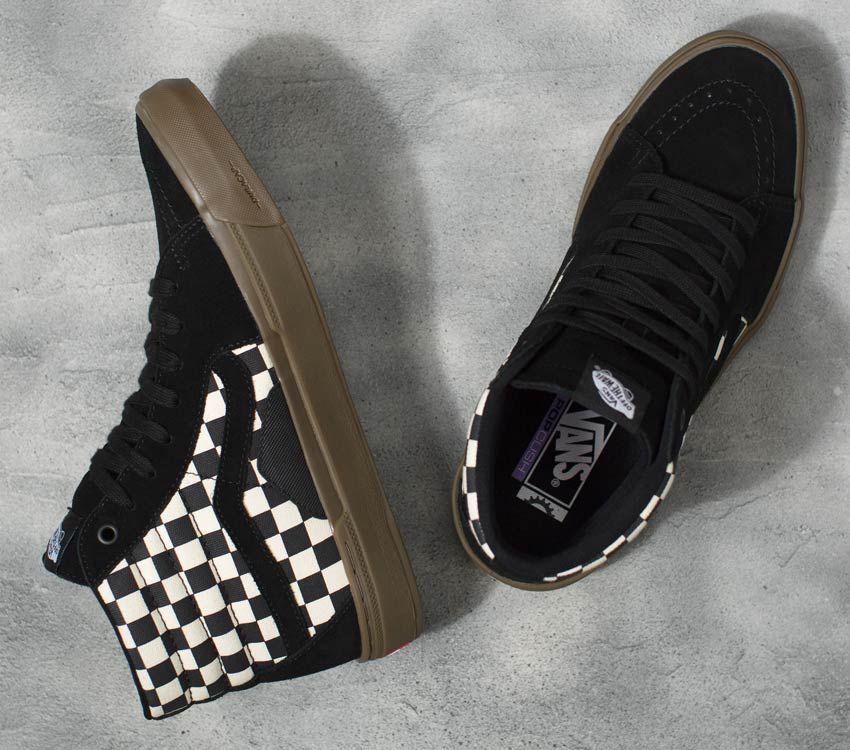 Vans Skate Sk8-Hi Checkerboard Mens Womens - Checkerboard Black/Dark Gum VN0005V039L Shoes