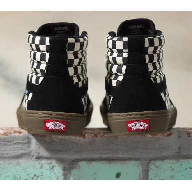 Vans Skate Sk8-Hi Checkerboard Mens Womens - Checkerboard Black/Dark Gum VN0005V039L Shoes