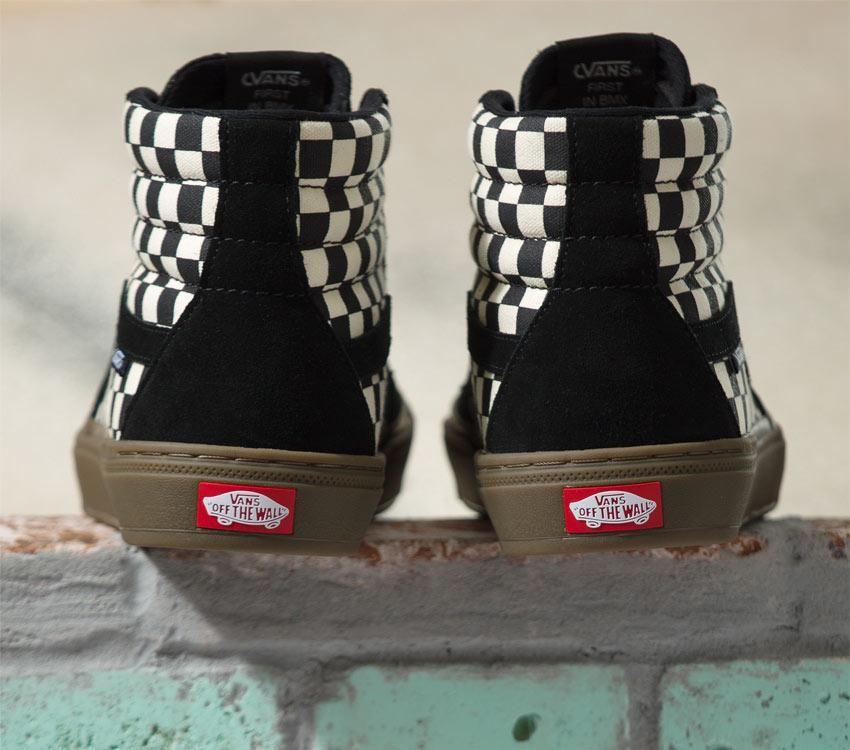 Vans Skate Sk8-Hi Checkerboard Mens Womens - Checkerboard Black/Dark Gum VN0005V039L Shoes