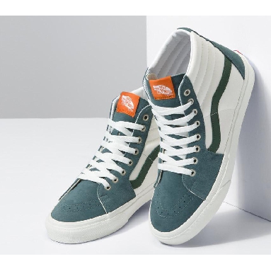 Vans Sk8-Hi Mens Womens - Varsity Canvas Blue/Green VN0A5JMJBLG Shoes