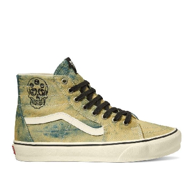 Vans Sk8-Hi Tapered Denim Mens Womens - Denim Embroidery Olive/White VN0A5KRUY33 Shoes