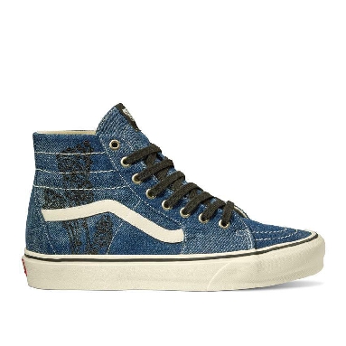 Vans Sk8-Hi Tapered Denim Mens Womens - Denim Embroidery Navy/White VN0A5KRUNAV Shoes