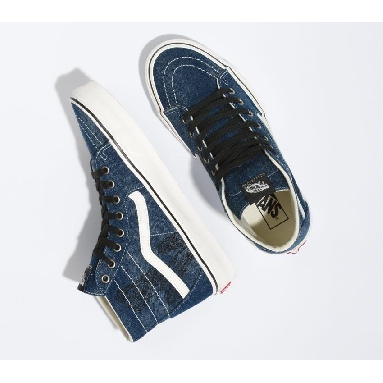 Vans Sk8-Hi Tapered Denim Mens Womens - Denim Embroidery Navy/White VN0A5KRUNAV Shoes