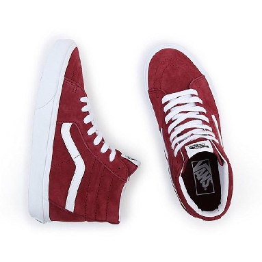 Vans Sk8-Hi Pig Suede Mens Womens - Pig Suede Tawny Port VN0A7Q5NTWP Shoes