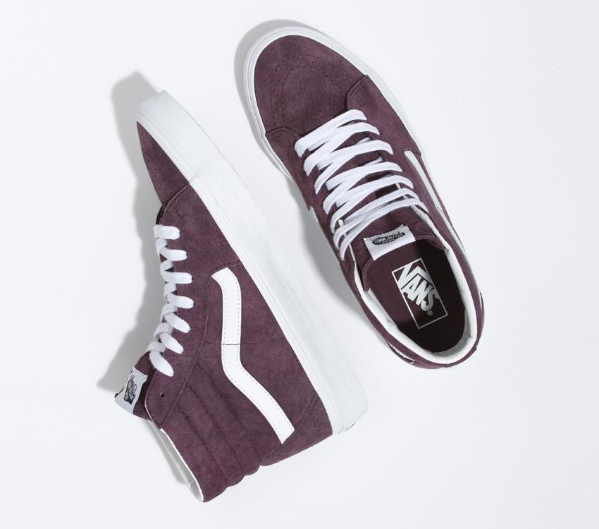 Vans Sk8-Hi Pig Suede Mens Womens - Pig Suede Wine Tasting VN0A5JMJBEF Shoes