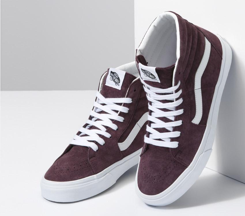 Vans Sk8-Hi Pig Suede Mens Womens - Pig Suede Wine Tasting VN0A5JMJBEF Shoes