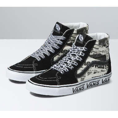 Vans Sk8-Hi Vans Collage Mens Womens - Vans Collage Black/White VN0A7Q5NBA2 Shoes