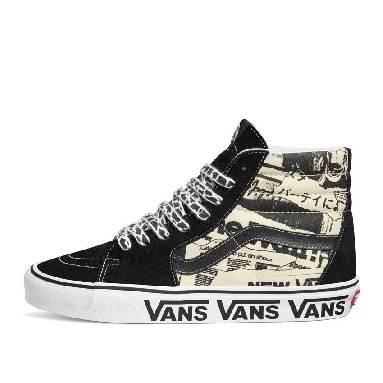 Vans Sk8-Hi Vans Collage Mens Womens - Vans Collage Black/White VN0A7Q5NBA2 Shoes