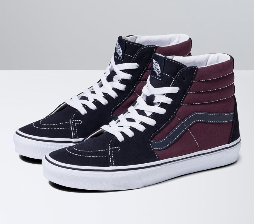 Vans Sk8-Hi Mens Womens - 2-Tone Navy/Port VN0A5JMJHAF Shoes