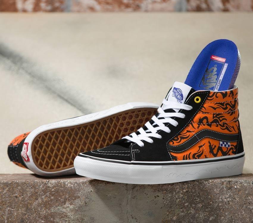 Vans Skate Sk8-Hi Mens Womens - Dragon Flame Black/Orange VN0A5FCCY8J Shoes