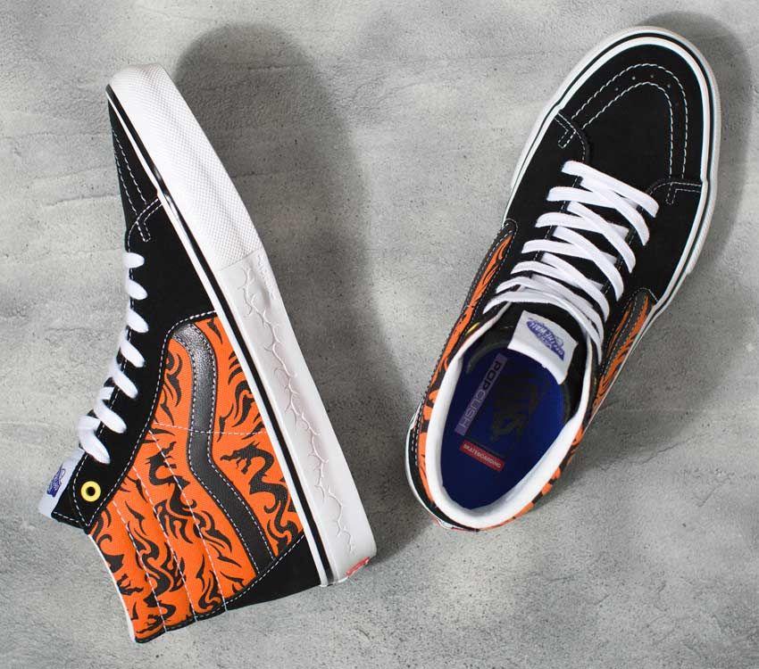 Vans Skate Sk8-Hi Mens Womens - Dragon Flame Black/Orange VN0A5FCCY8J Shoes