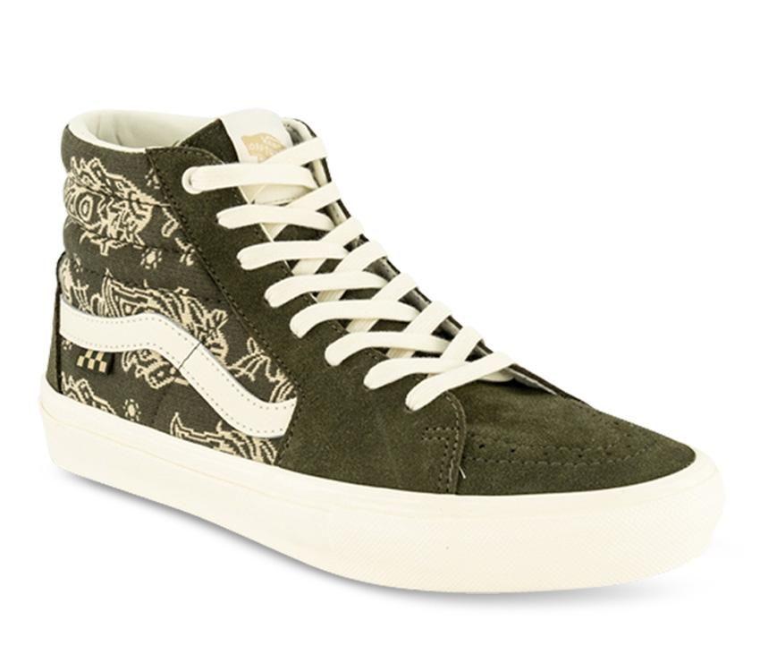 Vans Skate Sk8-Hi Paisley Mens Womens - Paisley Green/Marshmallow VN0A5FCCV0N Shoes