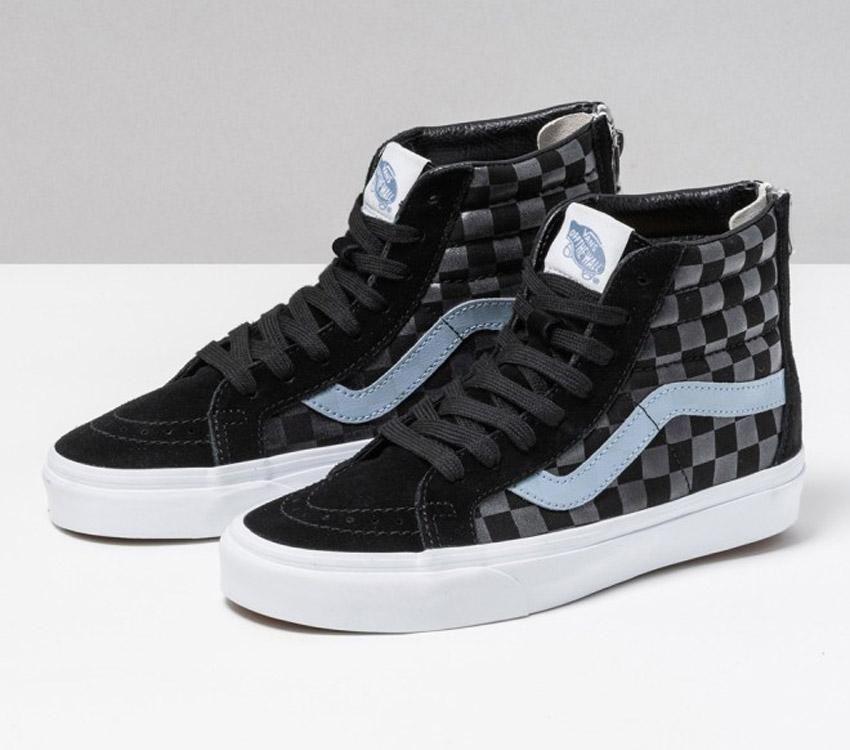 Vans Sk8-Hi Reissue Zip Mens Womens - Tonal Check Black Check VN0A5KRCADD Shoes