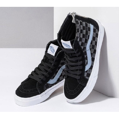 Vans Sk8-Hi Reissue Zip Mens Womens - Tonal Check Black Check VN0A5KRCADD Shoes