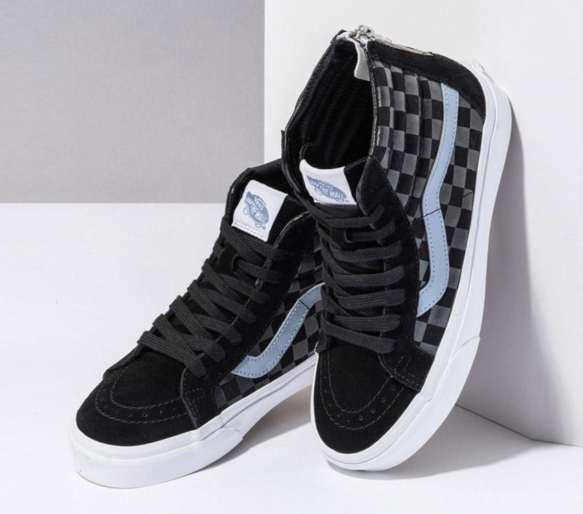 Vans Sk8-Hi Reissue Zip Mens Womens - Tonal Check Black Check VN0A5KRCADD Shoes