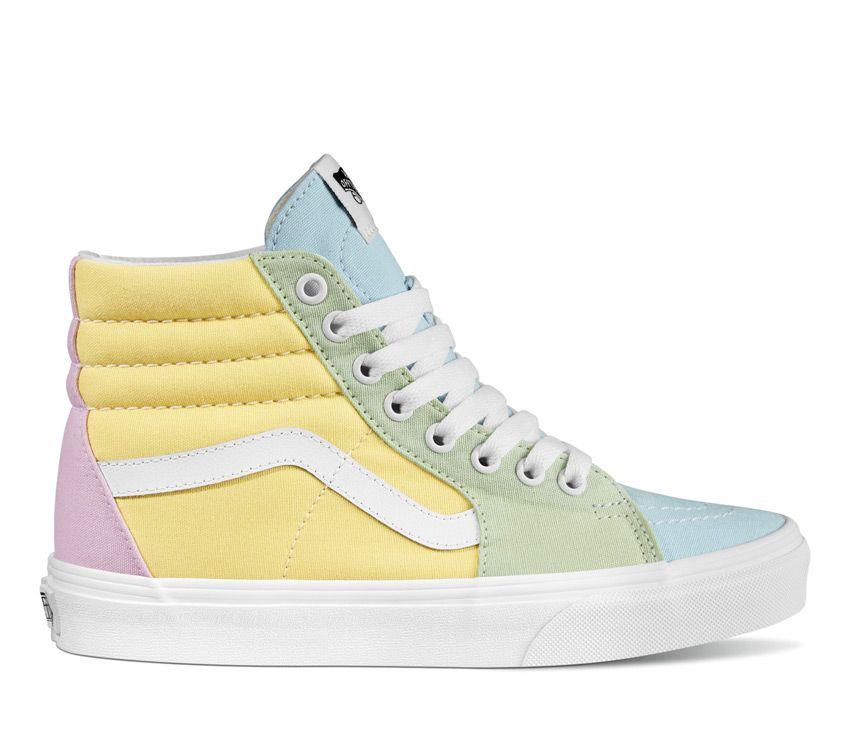 Vans Sk8-Hi Pastel Block Mens Womens - Multi/True White VN0A7Q5NATD Shoes