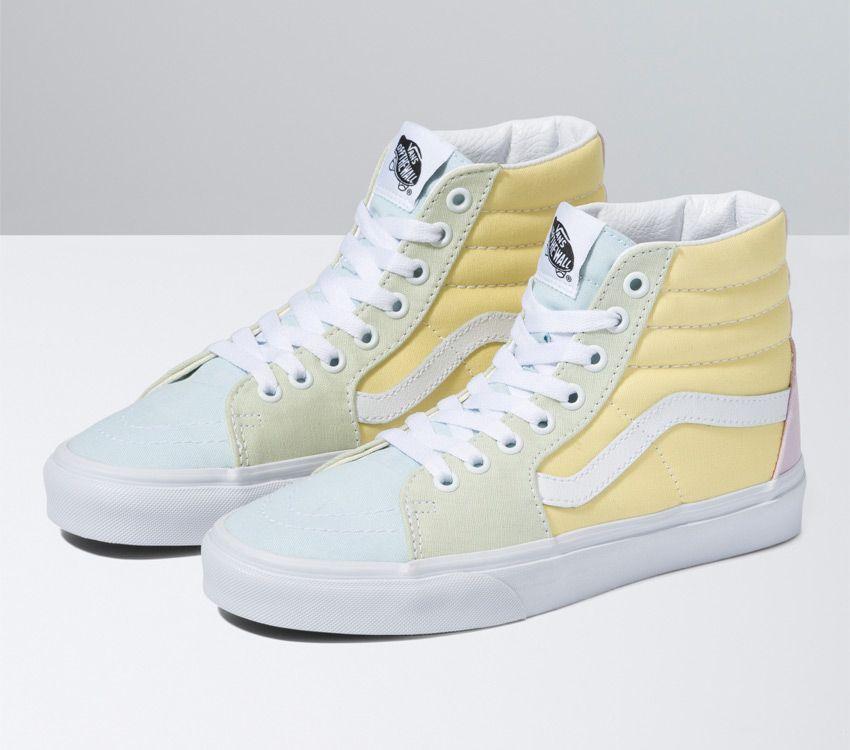 Vans Sk8-Hi Pastel Block Mens Womens - Multi/True White VN0A7Q5NATD Shoes