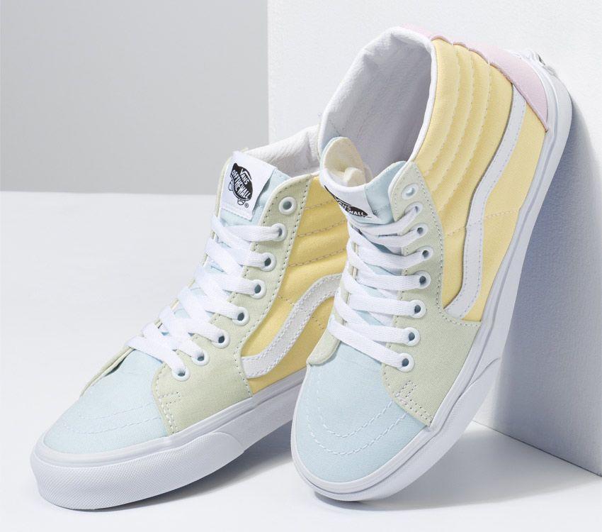 Vans Sk8-Hi Pastel Block Mens Womens - Multi/True White VN0A7Q5NATD Shoes