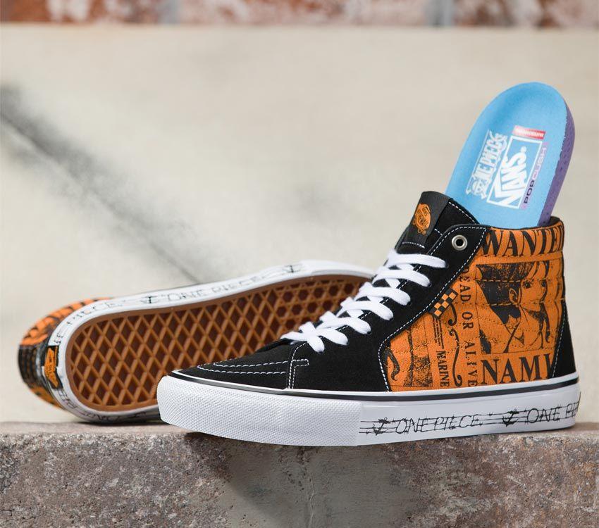 Vans X One Piece Skate Sk8-Hi Mens Womens - One Piece Wanted Nami Orange VN0A5FCCORA Shoes