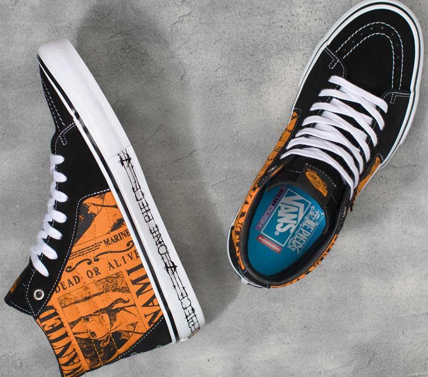 Vans X One Piece Skate Sk8-Hi Mens Womens - One Piece Wanted Nami Orange VN0A5FCCORA Shoes