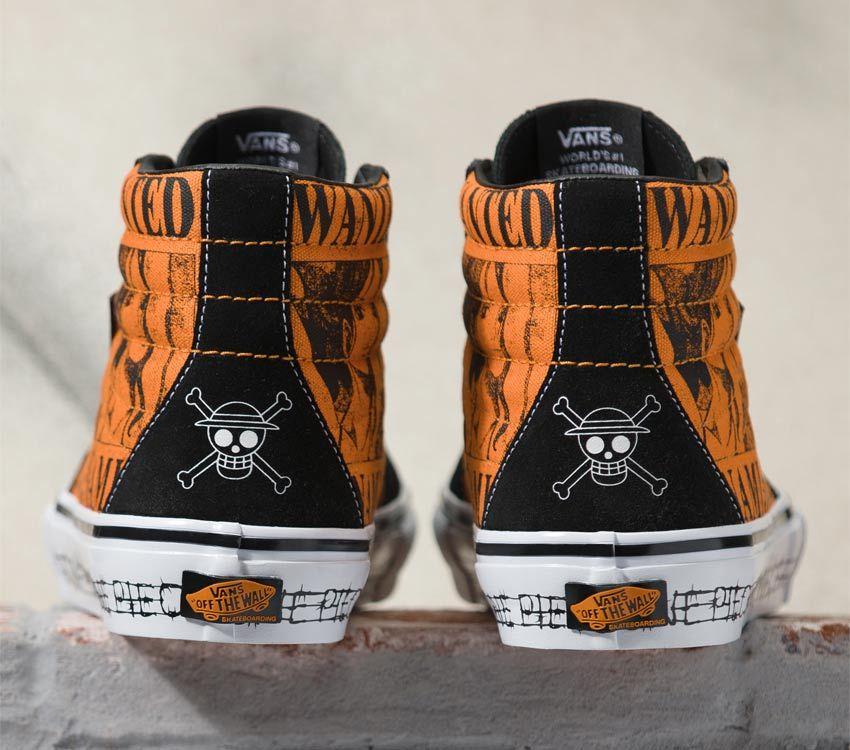 Vans X One Piece Skate Sk8-Hi Mens Womens - One Piece Wanted Nami Orange VN0A5FCCORA Shoes