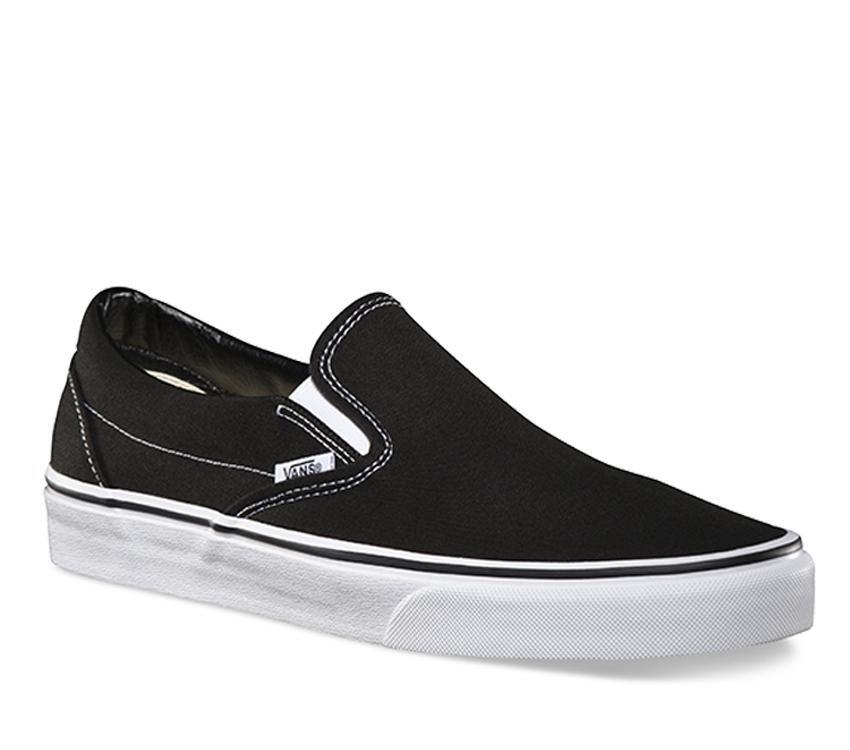 Vans Classic Slip-Ons Black/White Mens Womens - Black VN-0EYEBLK Shoes